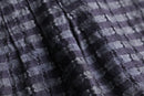 “FLAX” purple gray check linen jacket