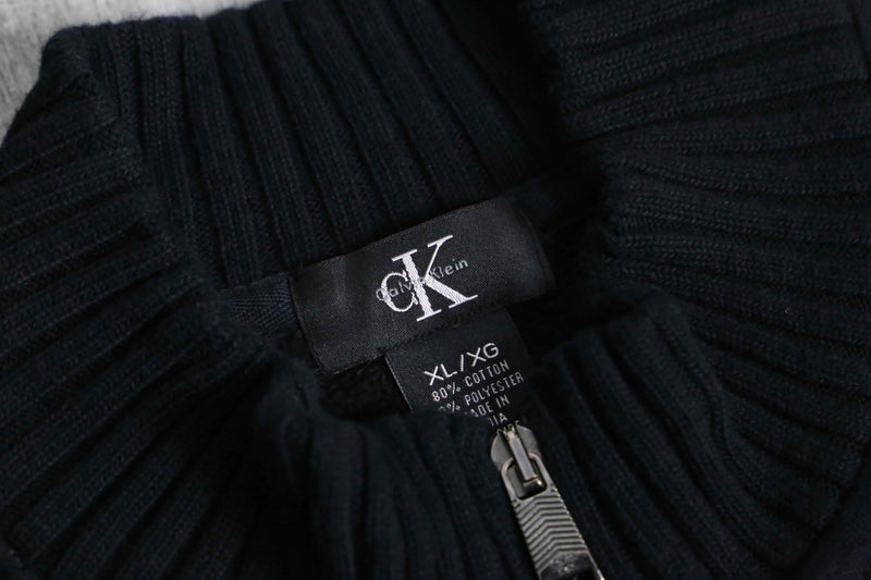 “Calvin Klein” black color mock neck zip sweat