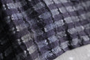 “FLAX” purple gray check linen jacket