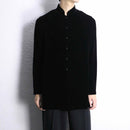 velour mandarin collar china shirt