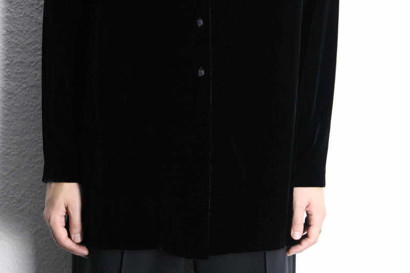 velour mandarin collar china shirt