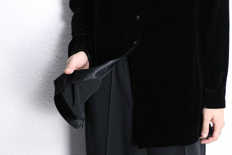velour mandarin collar china shirt