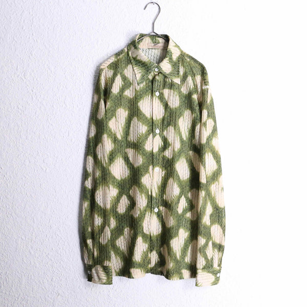 two tone animal like pattern sheer shirt