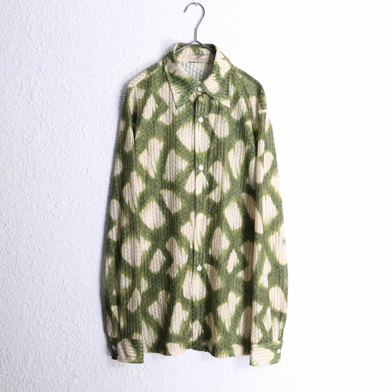 two tone animal like pattern sheer shirt