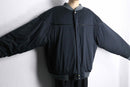 navy switching  hidden button placket blouson