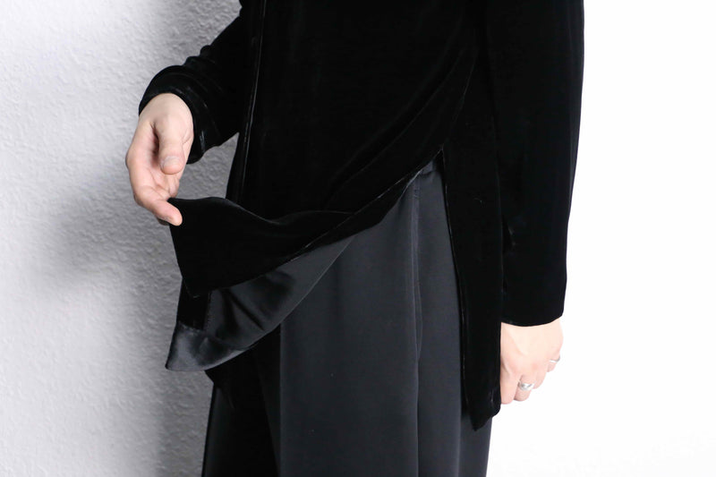 velour mandarin collar china shirt