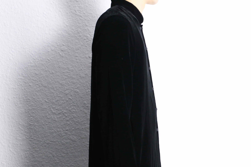 velour mandarin collar china shirt