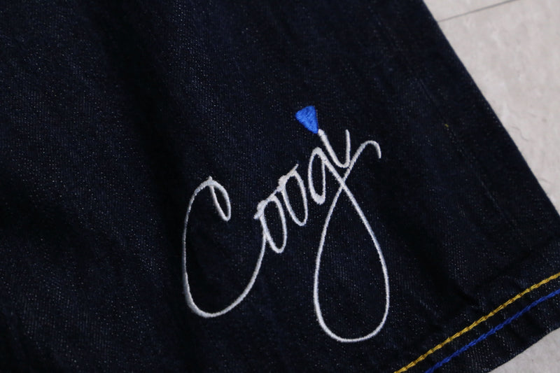 “COOGI” guitars embroidery buggy short denim pants