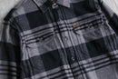 “ORVIS” gray horizontal stripe shirt