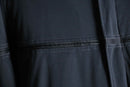 navy switching  hidden button placket blouson