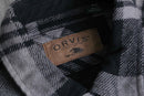 “ORVIS” gray horizontal stripe shirt