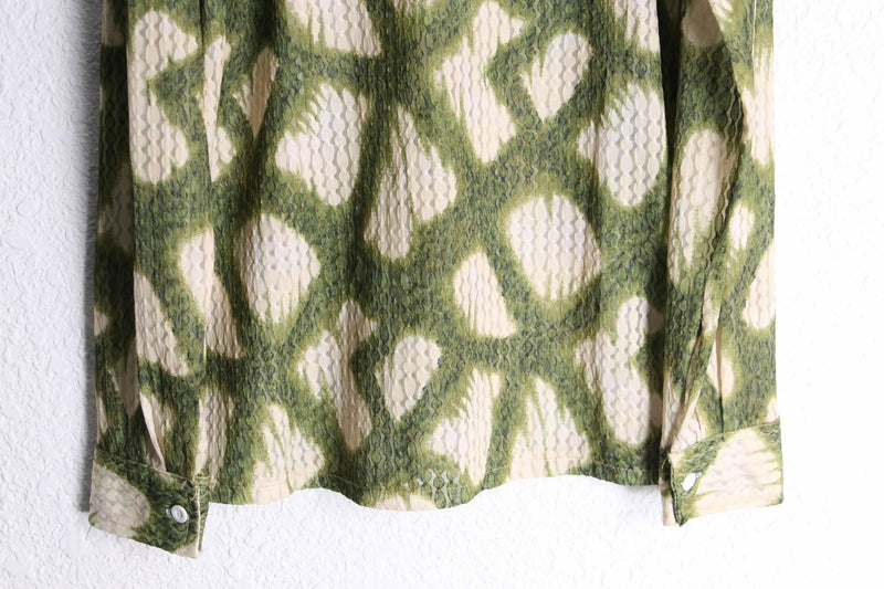 two tone animal like pattern sheer shirt