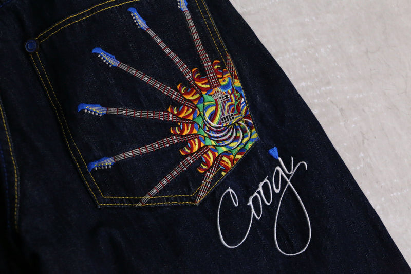 “COOGI” guitars embroidery buggy short denim pants