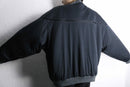 navy switching  hidden button placket blouson