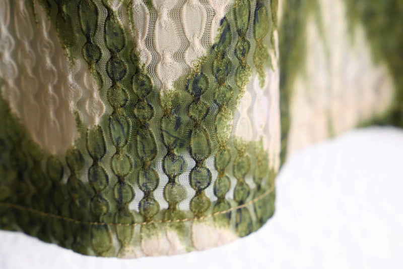 two tone animal like pattern sheer shirt