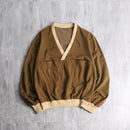 bi-color V-neck pullover