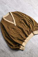 bi-color V-neck pullover
