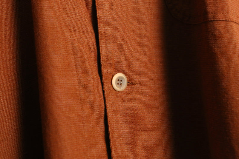 orange color linen cotton shirt