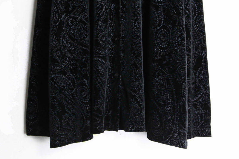 black color paisley lamé pattern velvet shirt