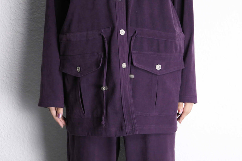 purple color poly mulch pocket set-up