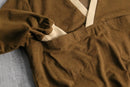 bi-color V-neck pullover