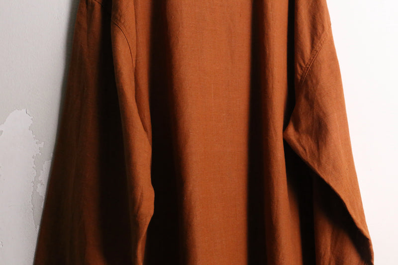 orange color linen cotton shirt