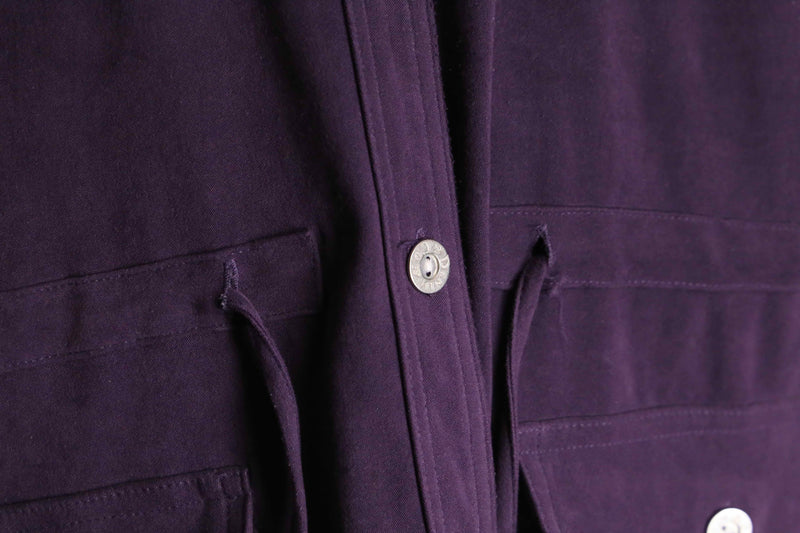 purple color poly mulch pocket set-up