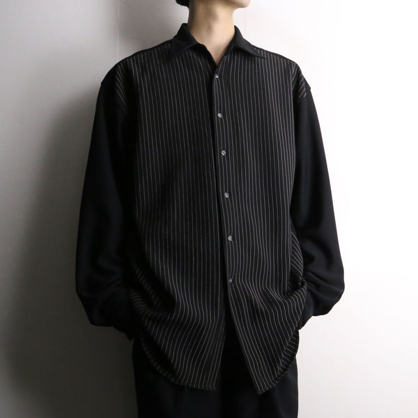 black front striped design loose shirt