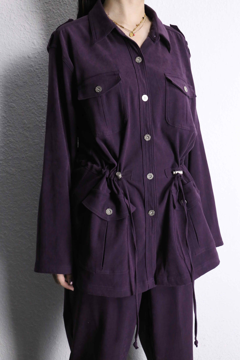 purple color poly mulch pocket set-up
