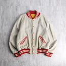 retro contrast stitch varsity jacket