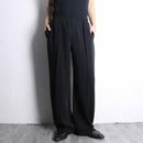 fine gloss black polyester rayon easy pants