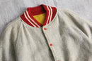 retro contrast stitch varsity jacket