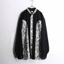 ”PRONTI” fake snake leather switch band collar shirts