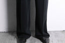 fine gloss black polyester rayon easy pants