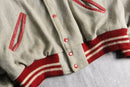 retro contrast stitch varsity jacket