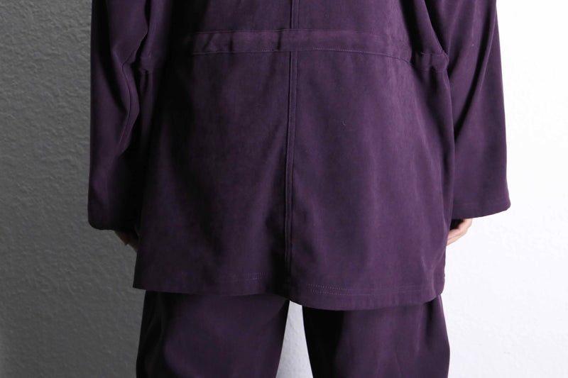 purple color poly mulch pocket set-up