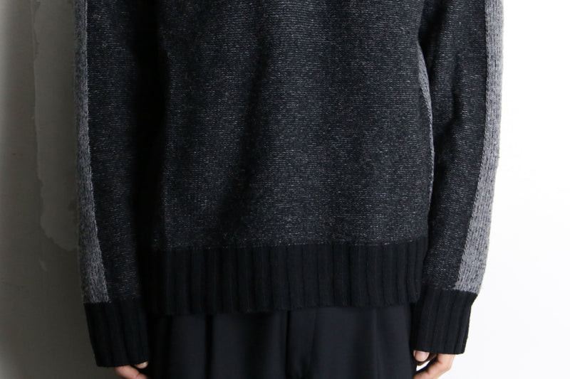 wool knit half zip pullover