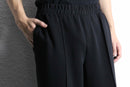 fine gloss black polyester rayon easy pants