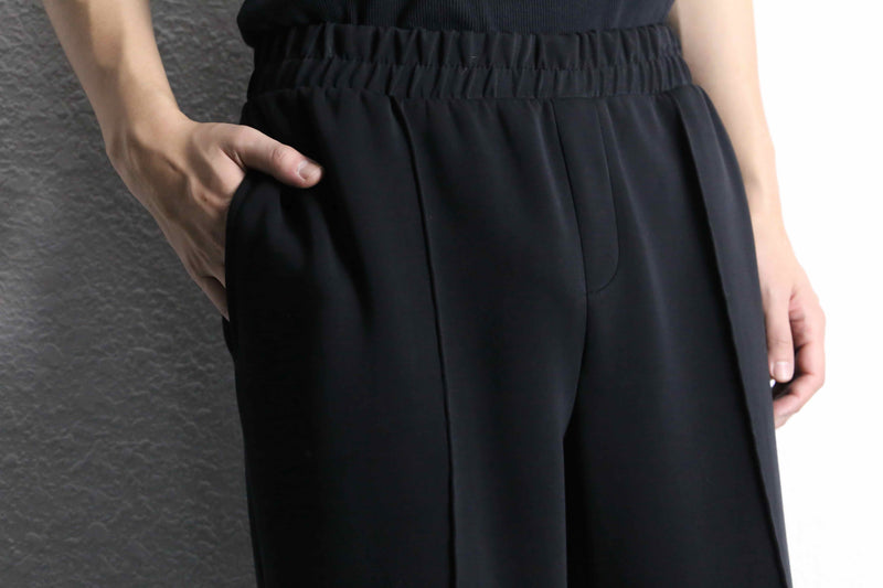 fine gloss black polyester rayon easy pants
