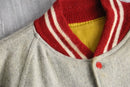 retro contrast stitch varsity jacket