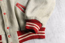 retro contrast stitch varsity jacket