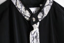 ”PRONTI” fake snake leather switch band collar shirts