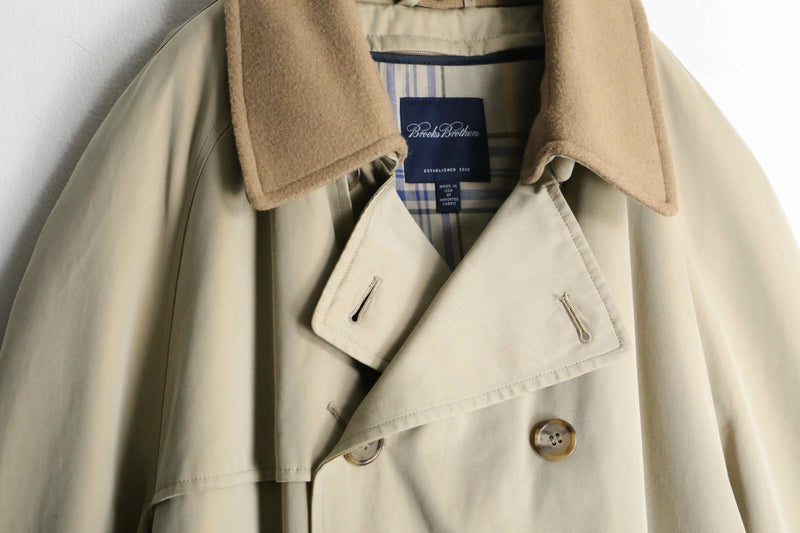 "Brooks Brothers" beige color double trench coat