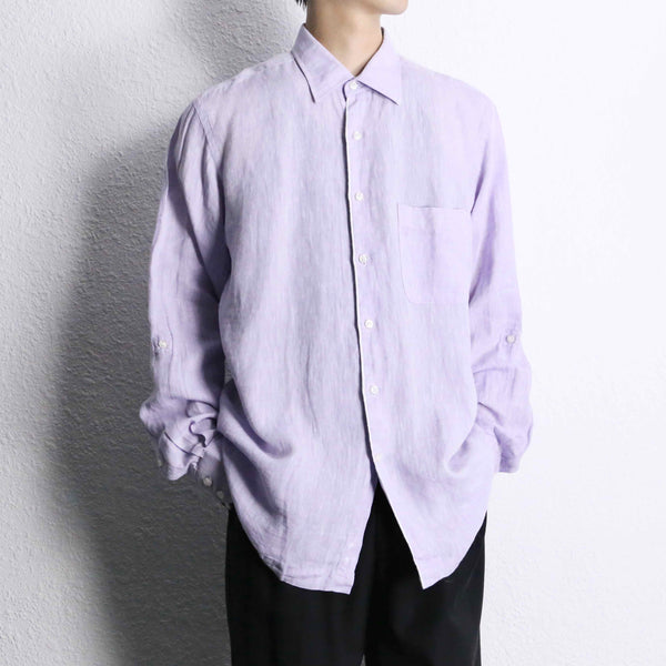 lavender purple color linen dress shirt