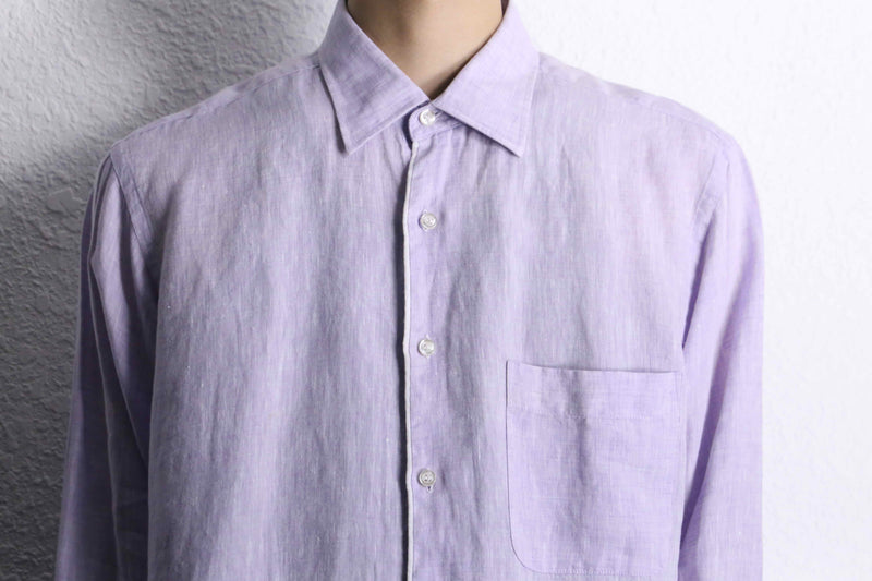 lavender purple color linen dress shirt