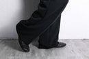 fine gloss black polyester rayon easy pants