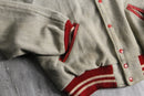 retro contrast stitch varsity jacket