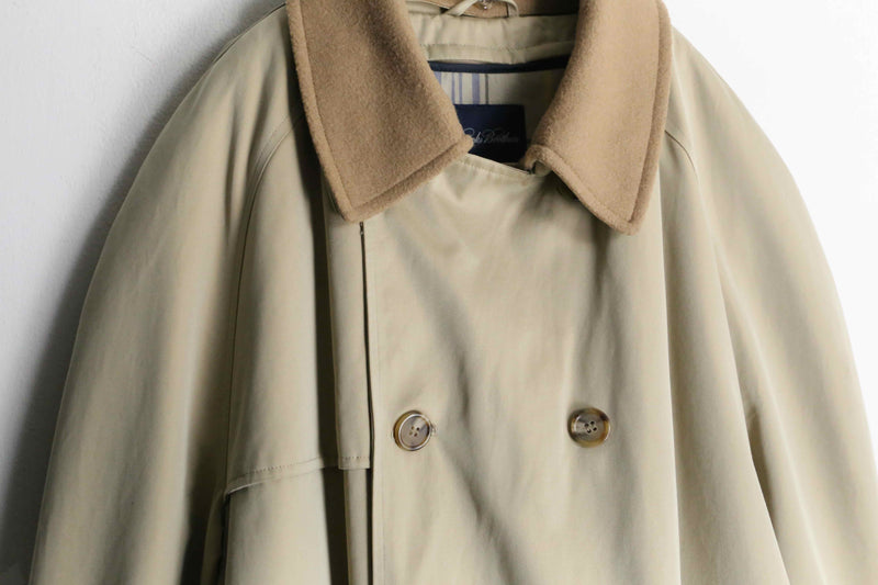 "Brooks Brothers" beige color double trench coat