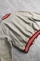 retro contrast stitch varsity jacket