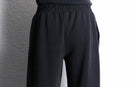 fine gloss black polyester rayon easy pants
